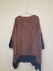 Vtg African Heritage Unisex Dashiki Free One Size Top Rayon Brown Black Tribal