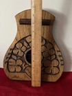Vintage 1987 Signed David   s Wooden Door Harp Heart   4 Leaf Clovers Needs Beads