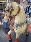 Antique Carved Wood Hand Painted Horse Statue 14 Inch