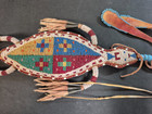 Beaded Native American Lizard Fetish With Beaded Tail