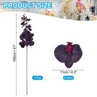 3pcs 41  9 Heads Artificial Orchid Stems Faux Phalaenopsis  Black Purple