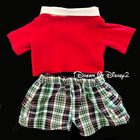 Build-a-bear Red Argyle Sweater  Plaid Shorts Retired Teddy Clothes Outfit