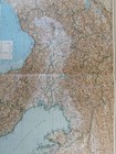 Vintage 1907s Italy  30x15 5  Large Italian Geography Map Color North C26-4