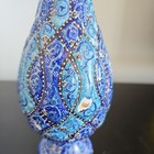 Vintage Persian Khatam Kari 8 5  Vase Mosaic Pattern Boho 