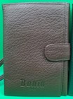 2 Bonia Italian Leather Lanyard Trifold Travel Passport Wallets Green-brown Zip 