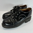 John Fluevog Angels Gibson Swirl  Black Leather Shoes  Men Size 9 E  Vintage