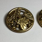 Vintage Pair Round Grape Design Brass Shoe Clips Very Nice Looking 