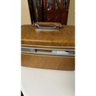 Vtg Samsonite Profile Train Case Brown Cosmetic Carry On Luggage Suitcase