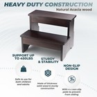 Walnut Two-step Stool Durable For Adults And Kids Supports Up To 450 Lbs