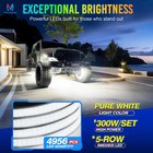 4pcs 17  Led Wheel Lights Pure White Rim Lights 5-row Ultra-bright For Truck Suv