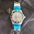 Akribos Xxiv Stainless Steel Quartz Diver Watch Men   s Black Dial W  Box   Papers