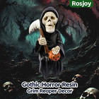 Cute Grim Reaper Shelf Sitter miniature Grim Reaper Statue On Rocking Chair goth