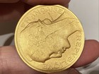Antique French Art Nouveau Gilt-bronze Medallion  marianne  By Morlon  C  1928