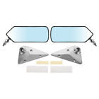 2pcs Universal F1 Style Car Racing Rearview Side Wing Mirrors Convex Glass Black