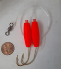 6 Pack Lot Eagle Claw Porgy Bass Hi Low Top Bottom Rig 2 Hooks   Floats  3 0