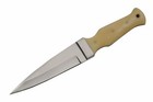 Dagger 9in Overall Fixed-blade Full Tang Boot Knife Bone Handle   Leather Sheath