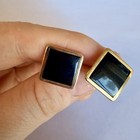 Vintage Swank Square Black And Gold Cufflinks