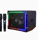 Kc Box Portable Karaoke System Bluetooth W  2 Wireless Mics  Battery  Black