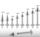 2pcs  20g 18g 16g 14g 316l Surgical Steel Spike Labret Monroe Tragus 5mm-12mm