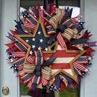 Patriotic Wreath Hanging 4th Of July Wreath For Wall Home Decor Front Door 45cm