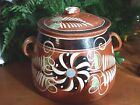 Vintage Antique Colorful Mexico Mexican Tlaquepaque Pottery Covered Jar 