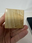 Vintage Natural Stone Cube Paperweight 2    Tan Veined Marble Onyx Desk Decor
