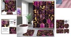 Complete Purple Honeycomb Marble Bathroom Decor Set - 4 Pieces Included