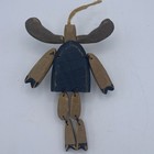 Wooden Moose Painted Hanging Decoration