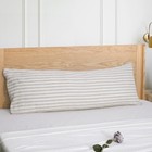  100  Organic Linen Body Pillowcase french Body Pillowcase 20 x54  Beige Stripe