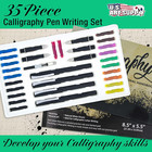 35-piece Calligraphy Pen Writing Set - 4 Pens  5 Size Nib Styles  22 Ink Cartrid