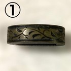 Japanese Fuchi Sword Fittings 3 Piece Set Inlay Signed Antique