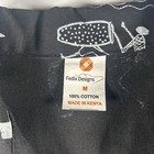 African Tribal Print Shirt Mens Medium Black White Button Up Kenya Cotton