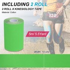 2 Rolls 4 Inch X 16 4ft Kinesiology Tape Athletic Tape  Green