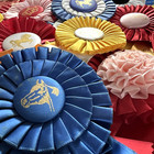 Ribbons Rosettes Lot Of 14 Horse Show 1980s - 1990s Red Yellow Blue White