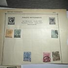 Vintage Stamp Lot On Pages - Queen Victoria British Straights Settlements St-550