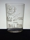 Pro-pro Old Times   Bullfrog Beer Etched Glass  Monarch Brewing  Chicago Il  Ec
