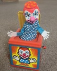 Vintage Jack In The Music Box 1976 Mattel Clown Pop Goes The Weasel  Works