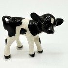 Hagen Renaker Miniature Mini Ceramic Baby Holstein Cow Calf Black White Figurine