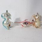 Vintage Blown Glass Animal Christmas Ornaments Lot 5 Mouse Elephant Fish Dolphin