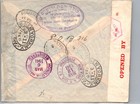 1941 Registered Jerusalem Palestine Censored Airmail Cover To New York Ny Usa