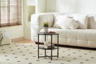 Small Round Side Table  2 Tiers Farmhouse End Table