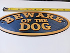 Rustic Plastic Beware Of The Dog Sign Plaque Wall Decor Farmhouse 7x3 5 