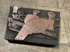 Printing Letterpress Printers Block Antique Large Copper Wild Turkeys  1551 