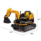 Yellow 2in1 24v Kids Ride On Excavator Bulldozer Electric Digger 360  with Remote