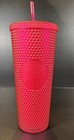 Starbucks 2021 Holiday Collection 24oz Rare Magenta Pink Studded Cold Cup
