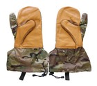 Multicam A-tacs Military Cold Weather Hunting Skiing Snow Mitten Leather Gloves 