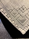 Antique Pure Irish Linen Lace Edge Drawn Work Women   s Collar Ivory