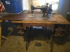 Vintage Singer Sewing Machine Model Foot Pedal Built In Table Al961567
