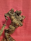 Vintage Chinese Guan Yu Warrior Horse Statue Brass Bronze Kwan Kung Figure 9 