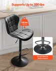 Vevor 2pcs Swivel Bar Stools Pu Leather W back footrest Height Adjustable